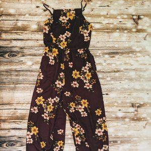 Maroon Flower Jumpsuit